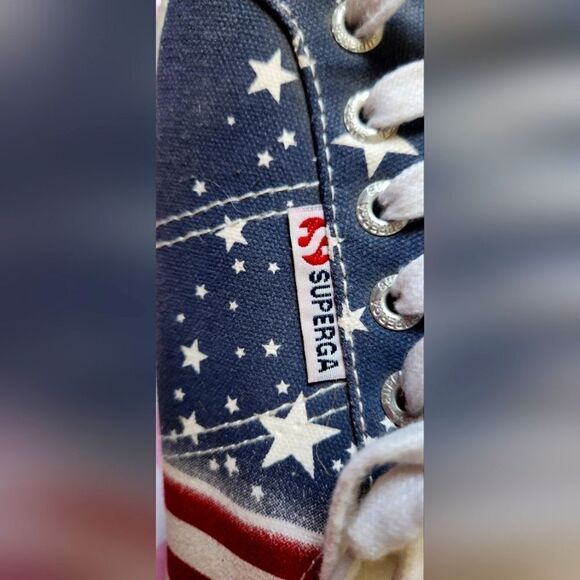 Superga 4th of July kicks RED WHITE BLUE Size 10 - Picture 4 of 7